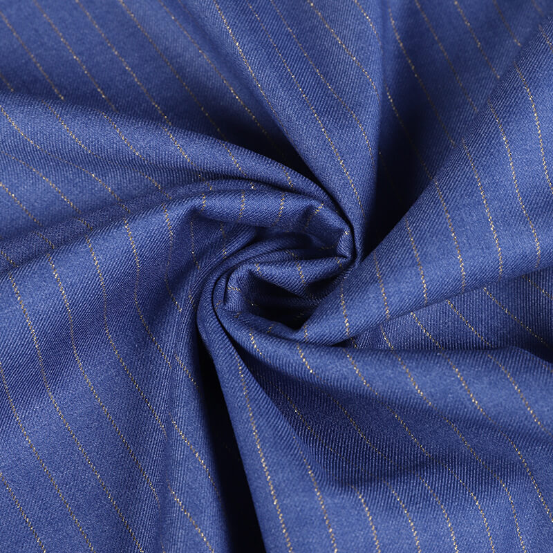 Stripe Polyester Viscose Blend Woven Twill Fabric for Suit Wholesale S 5